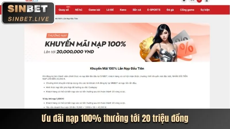 Thưởng chào mừng thành viên mới sumclub casino